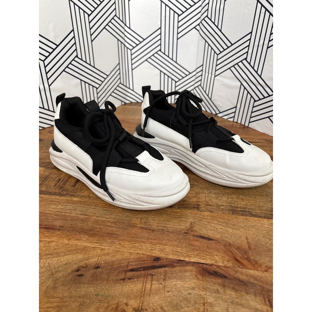 Taxi Womens Black White Colorblock Chunky Platform Sneakers Size 8.5 Athletic